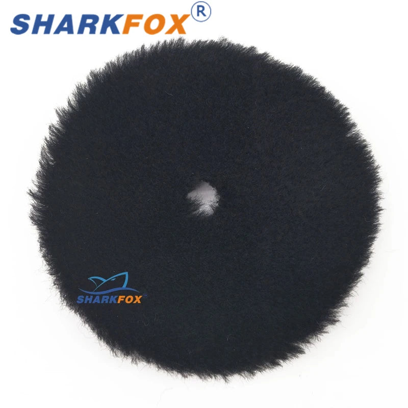 Sharkfox 5/6Inch Wool Car Polishing Pad High Density Lamb Woollen Polish Buffing Pad Wool Polishing Pad for Car Detail Polishing
