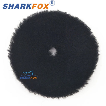 Sharkfox 5/6Inch Wool Car Polishing Pad High Density Lamb Woollen Polish Buffing Pad Wool Polishing Pad for Car Detail Polishing