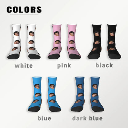 Customized face-shaped socks  Unisex customized socks  Personalized picture socks  Photo socks  Customized socks as gifts