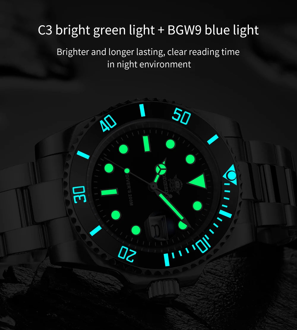 ADDIESDIVE Stainless Steel Watch Men's European and American Business Leisure Quartz Watch Waterproof Outdoor Sports Watch