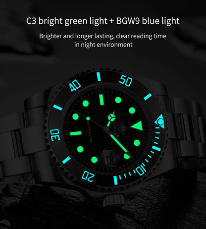 ADDIESDIVE Stainless Steel Watch Men's European and American Business Leisure Quartz Watch Waterproof Outdoor Sports Watch