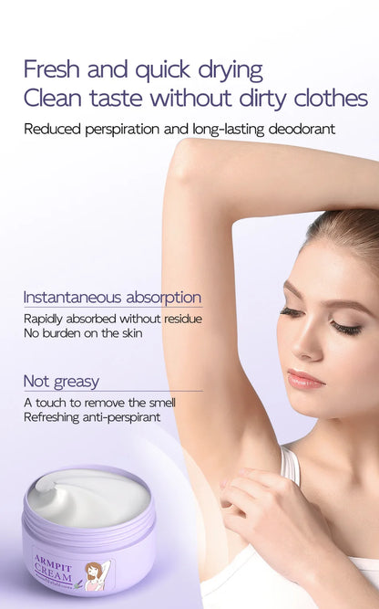 Underarm Antiperspirant Deodorant Cream, Providing All-day Sweat Control, Odor Suppression, and Sweat and Odor Prevention.