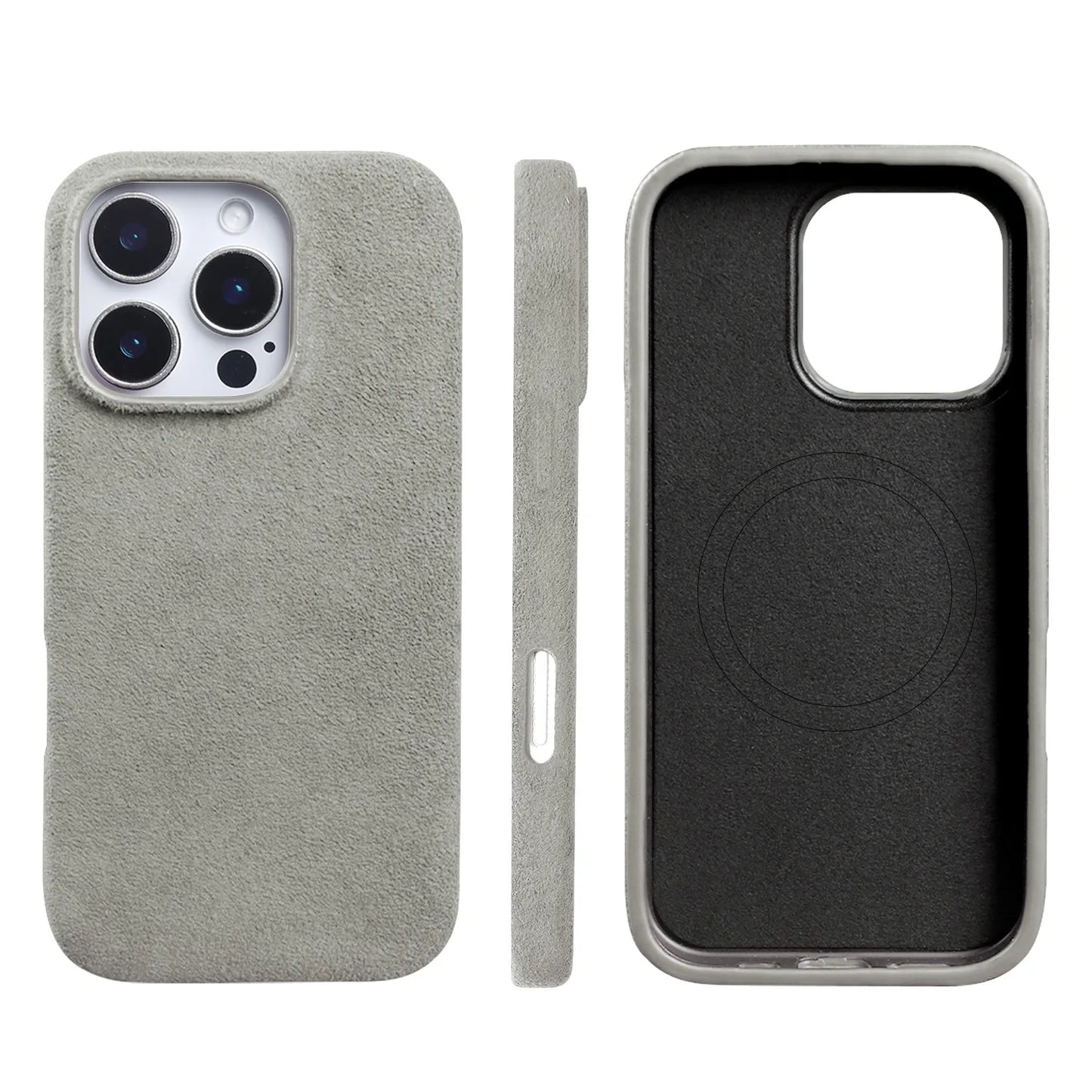 Full Coverage Magnetic Case For IPhone16 Pro 17 15 14 13 12 for ALCANTARA Magsafe Artificial Leather Supercar Suede Phone Cover