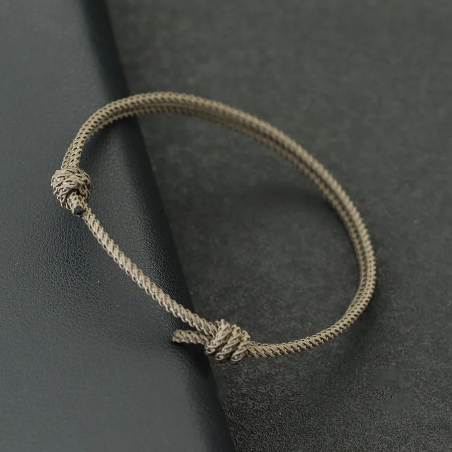 Minimalist Handwoven Rope Bracelet Unisex Sliding Adjustable 4 Styles Chroma 2mm Ethnic Cord Braclet Couple Casual Daily Jewelry