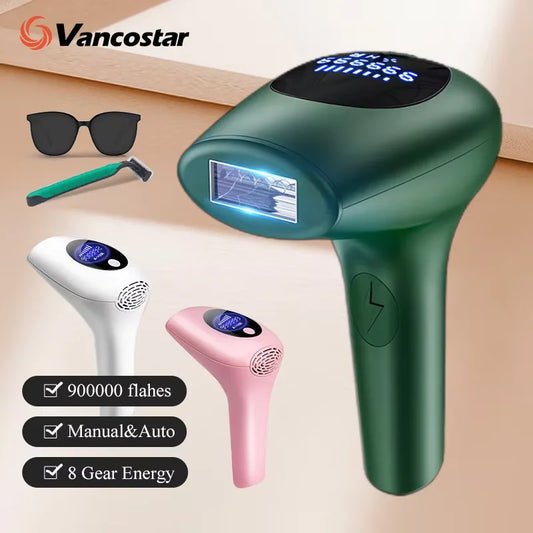 Vancostar Portable Laser Hair Removal Handset 900000 Flashes Painless Permanent Hair Remove for Women At-Home IPL Epilator
