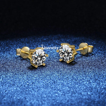 18K Plating Earrings S925 Sterling Silver D Color VVS1 Zircon Earring Stud for Women As Shinning As Diamond Wedding  Jewelry