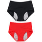 2pcs Women's Physiological Briefs Girl Menstrual Panties Ladies Period Leak Proof Panty Mid Waist Ice Silk Underwear
