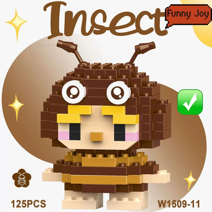 Insect Micro Animals Pet Cats Dog Building Blocks 3D Diamond Model BEE Snail Brick City Construction Toy for Children Kid Gift