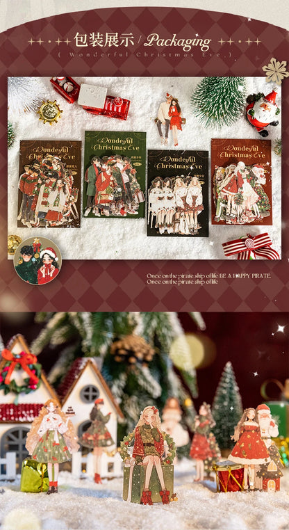 30sheets/pack Christmas Girl Stickers Aesthetic Stick Labels Decorative Diary Album Material Scrapbooking Supplies