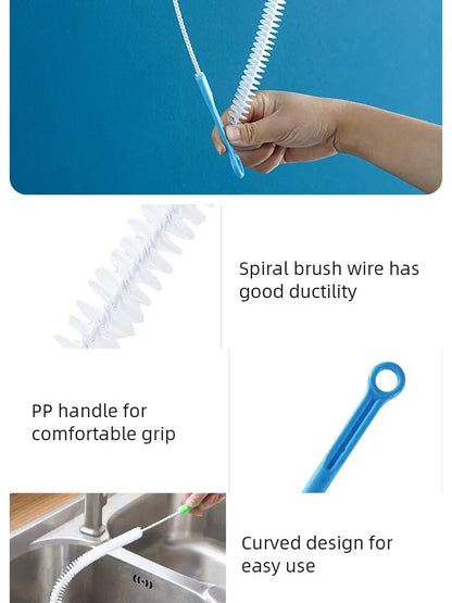 Pipe Dredging Brush Bathroom Sewer Hair Remove Sink Cleaning Brush 48/71cm Drain Cleaner Bendable Flexible Cleaning Tools