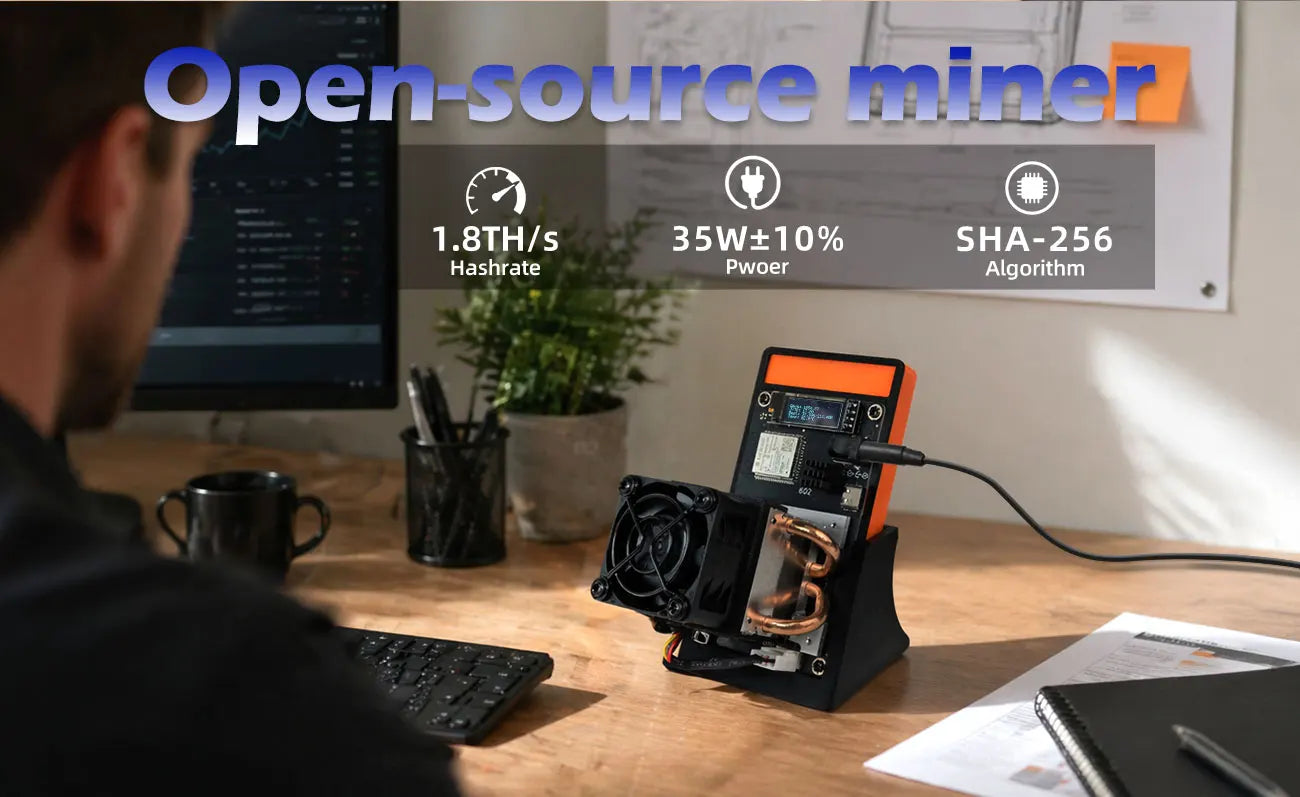2026 Upgrade Luckyaxe  Gamma 601/602 1.7~1.8TH/s 35W Silent SHA256 ASIC Miner Low Power BTC Home Mining Machine