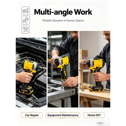 Professional Compact Brushless Impact Driver High Torque Rechargeable Power Screwdriver DIY Carpentry Construction Tool