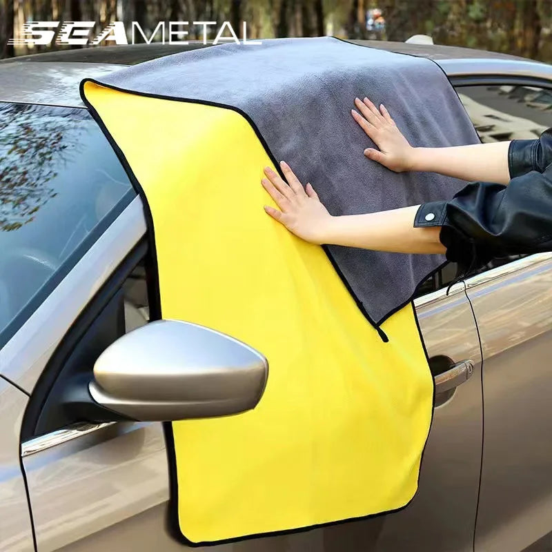 SEAMETAL Large Size Microfiber Towels Car Washing Towel 160x60cm Car Whole Body Cleaning Dry/Wet Dual Use Super Absorbent Rags