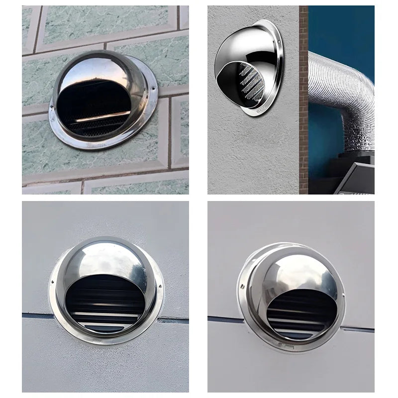 Stainless Steel Wall Ceiling Air Vent Ducting Ventilation Exhaust Grille Cover Waterproof Outlet Heating Cooling Vents Cap