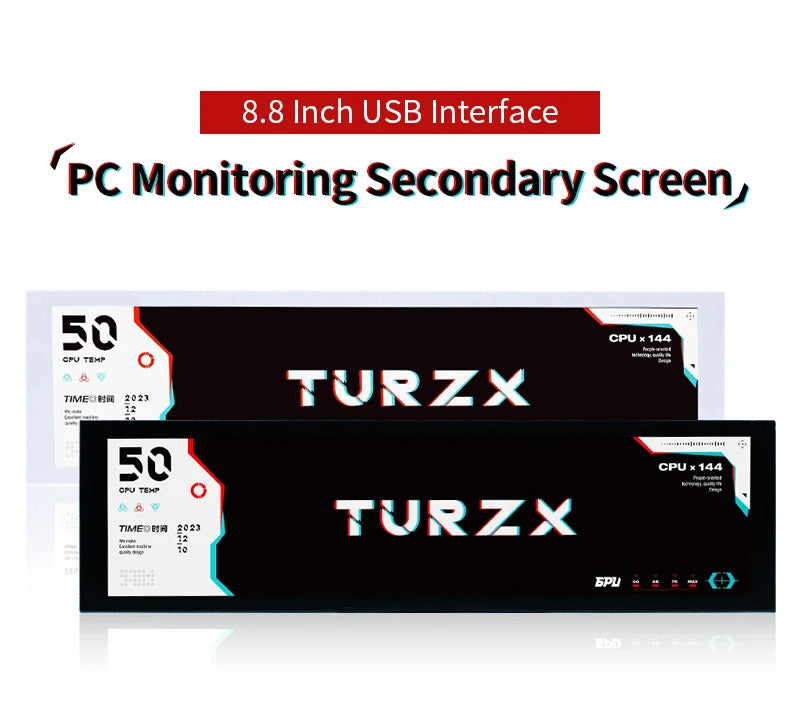 3.5 / 5 Inch IPS Type-C Secondary Screen Mini Computer USB Display CPU GPU RAM HDD Monitor with Holder Metal Case No Use AIDA64