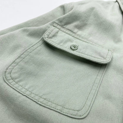 Autumn New Japanese Retro Heavyweight Twill Long-Sleeve Turn-down Collar 100% Cotton Shirt Men's Fashion Washed Casual Blouses