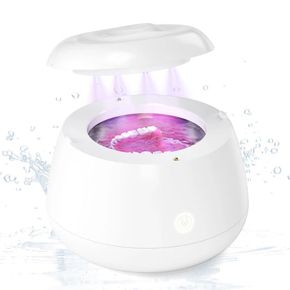 KUNPHY UV Light Ultrasonic Retainer Cleaner 200ML Denture Cleaner for Aligner Night Guard Braces Toothbrush Dental Appliances