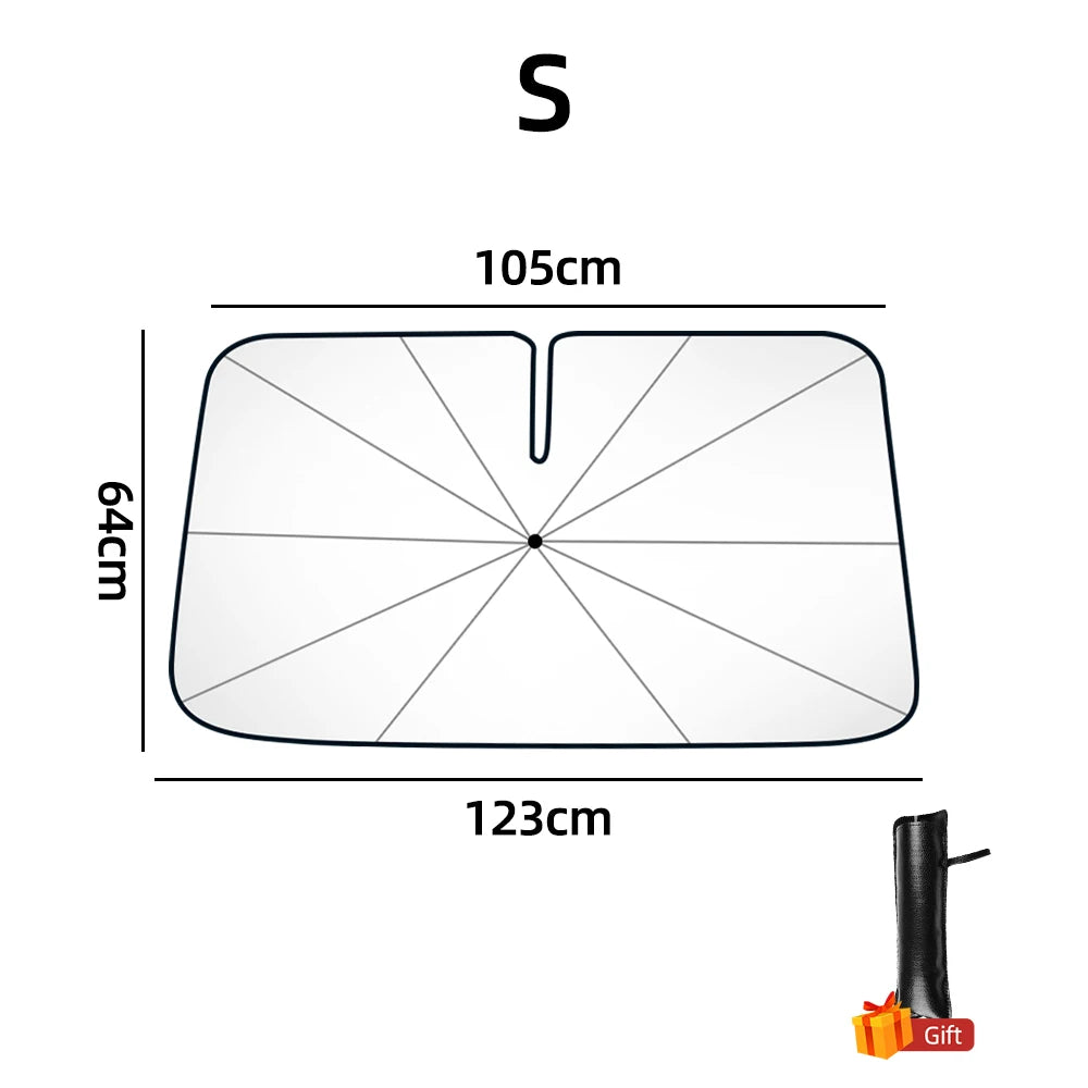 Newest Car Windshield Sunshade Umbrella with 360°Rotation Bendable Handle Front Window Sun shade UV Protection Heat Insulation