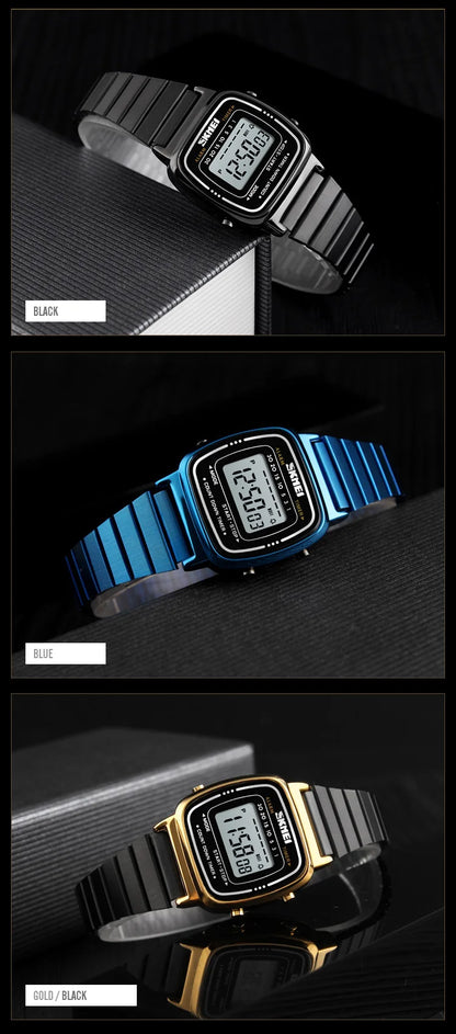 SKMEI 1901 Luxury Women Watches Small Dial Digital Chrono Calendar Watch Waterproof Ladies Wristwatch Clock Montre femme 1620