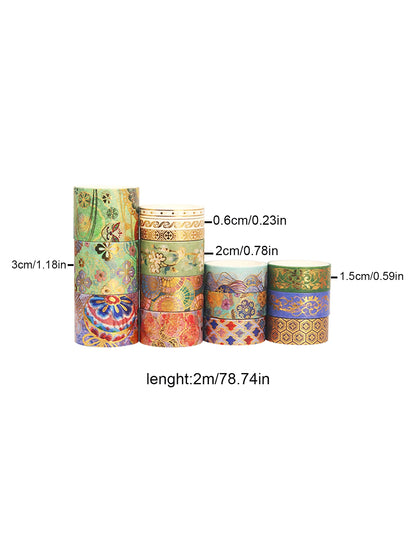 15 Rolls of Floral Foil Stamping and Washi Tape Set – Decorative Masking Tape for DIY Gifts, Scrapbooking, Photo Frames