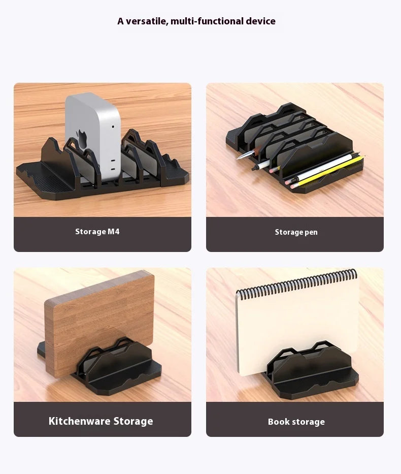 Vertical Laptop Stand Holder Adjustable Desktop Notebook Dock for Macbook iPad Phone Kindle Tablet 3In1 Storage Holder Support