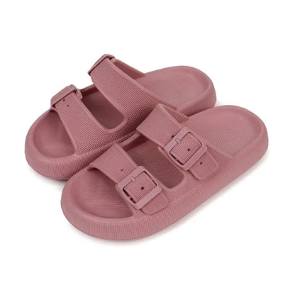 Women Summer Sandals Bathroom Home Slippers Outdoor Beach Slides Cloud Casual Soft Flip Flops Non Slip Men Male House New 2025