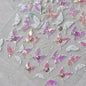Shiny Jelly Butterfly Charming Golden Gradient Bowknot 5D Self Adhesive Nail Art Sticker Flower Petal Rhinestone Manicure Decals