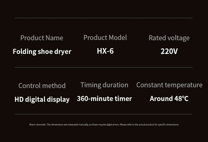 Foldable Shoe Dryer Electric Shoe and Boot Dryer Timing Control Household Shoe Warmer Portable Heater For Socks Boots