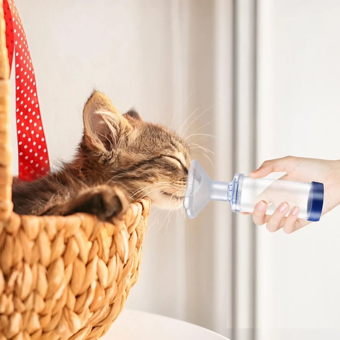 Pet Aerosol Chamber Cat Portable Inhaler Spacer With Medical PVC Mask Nebulizer Chamber For Animals Veterinary Equipment For Dog