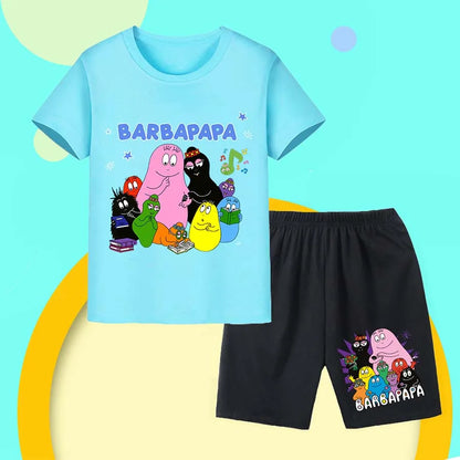 barbapapa Children's Suit for Girls Children's Clothing Girl Child Tracksuit Pajamas Kids Football Kits Korean Popular Clothes