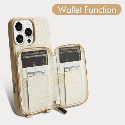 Lychee Texture Crossbody Wallet Multi-Functional Phone Case for iPhone 18 17 16 15 14 13 12 11 PRO MAX