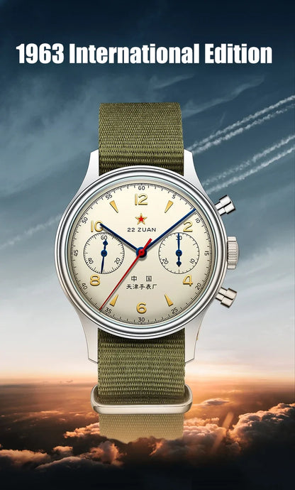 Seagull 1963 International Edition Watch for Men Chronograph Manual Winding Mechanical Watches Original ST1901 D304 Memorial