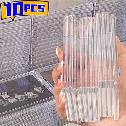 Transparent acrylic card storage clip-type game sports trading card display box K-pop idol photo protective cover non-magnetic