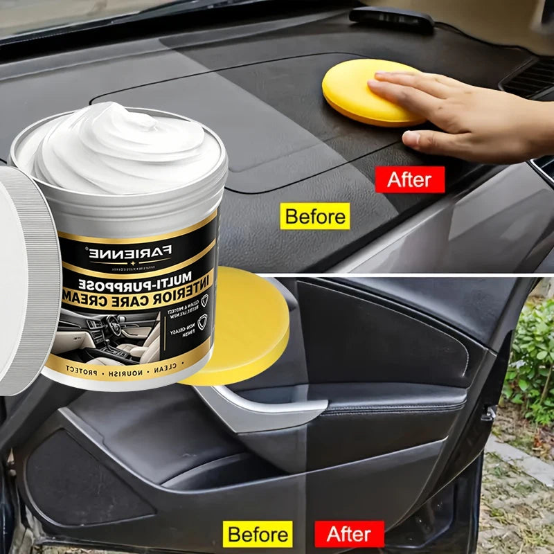 FARIENNE 150G Car Interior Care Cream Plastic Trim Restorer Anti-Aging Brightener For Dashboard Tire Leather Seat