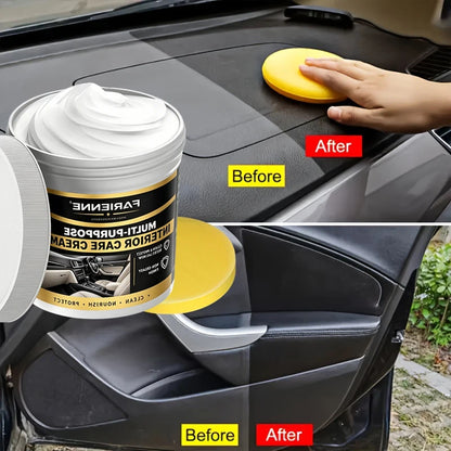 FARIENNE 150G Car Interior Care Cream Plastic Trim Restorer Anti-Aging Brightener For Dashboard Tire Leather Seat