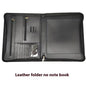 AAY-Vegan Leather Folder Zippered Closure Portfolio for Business IPad/Table and Card Interview Resume Binder