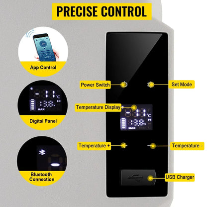 SIHAO Portable Car Refrigerator 15L 20L 30L 35L 40L 45L 50L 55L Compressor Fridge Freezer 12V 24V DC 110-240V AC Dual Use Vehicle Home for Camping Travel Outdoor