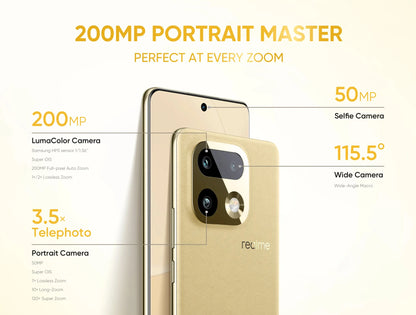 realme 16 Pro Plus 5G Smartphone EU Version Snapdragon 7 Gen 4 200MP Camera 7000mAh Battery 6.8'' AMOLED 144Hz Curved Screen New