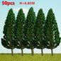 20/70pcs Plastic Model Train Artificial Miniature Tree Scenery Railroad Decoration Building Landscape Accessories Toys for Kids