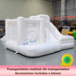 Commercial Grade White Inflatable Bounce House with Slide and Splash Pool, PVC Wet Dry Bouncy Castle for Wedding Party Rental