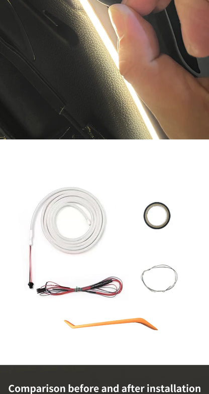 1Set Car High Brightness Trunk Lighting Ambient Light Interior Decoration LED Wiring Free Automatic Sensing Tailgate Light Strip