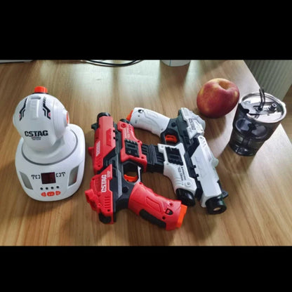 CSTAG Projector Shooting Game Guns Set New Kids Gifts Science&Imagination Toy For Boys Laser Tag Infrared Pistol Guns Game Toys