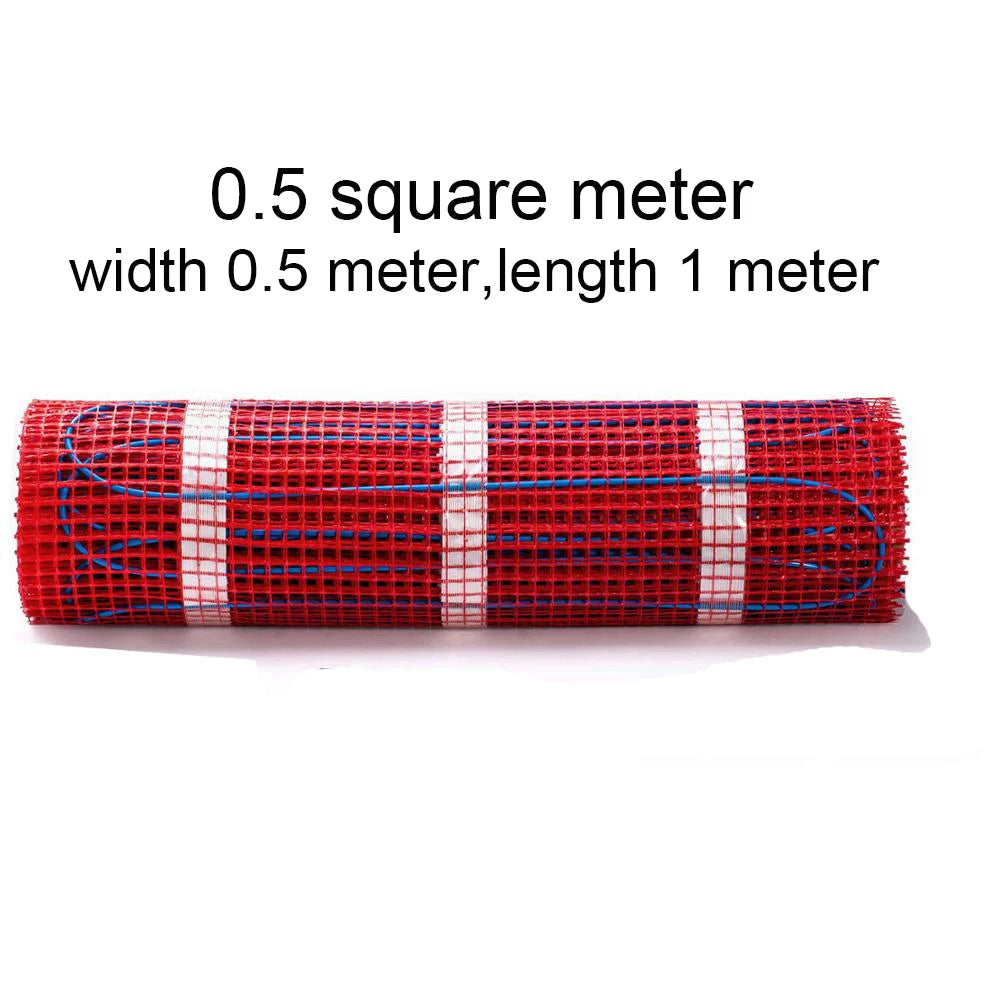 230V 150w/m2 Electric Underfloor Heating Mat Kit Pad System Parts For Bathroom Ceramic Stone Tile Wooden Floor Heated Warming