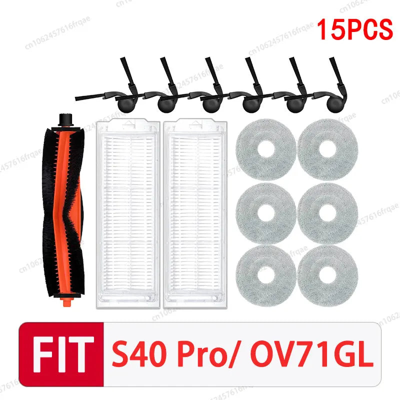 For Xiaomi S40 PRO / OV71GL Robot vacuum cleaner Accessories Main Side Brush Mop Cloth Filter Dust Bag Replacement Spare Parts