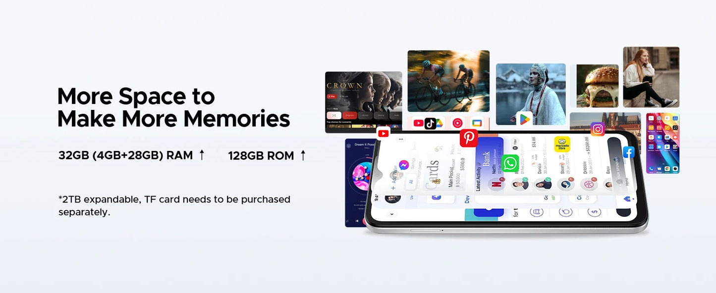 DOOGEE Note56 Pro Android 16 Gemini AI "battery 6150 mAh 32 Go RAM (4 + 28) 128 Go ROM Support Widevine L1