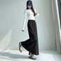Women Spring Autumn Sports Maxi Skirt High Waist Drawstring A Line Straight Split Draped Casual Sweat Long Skirt