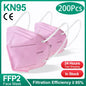 10-200Pcs FFP2 Masks kn95 Mascarillas KN95 Face Mask Filter 5Layers mascarillas quirurgicas homologadas Reusable Black FFP2 Mask