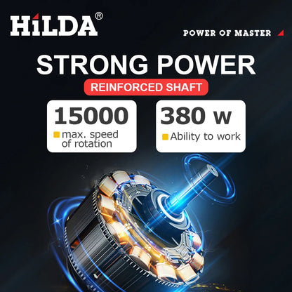 HILDA Ceramic Tile Beauty Sewing Tool 380W Electric Straight Grinder 6 Variable Speeds Cleaning Machine Grinder Sander Polisher