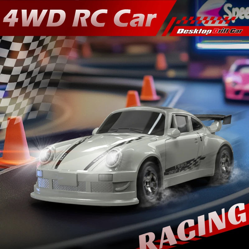 KF20 1/64 High Speed Drift RC Car 2.4G 4WD Remote Control Desktop Mini GTR Racing Model Cars for Boys Kids Toy Gift