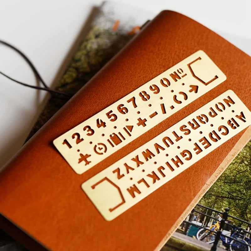 Vintage Brass Metal Multifunctional Bookmark Stencil Ruler DIY Tool Travelers Notebook Diary Planner Accessories Stationery